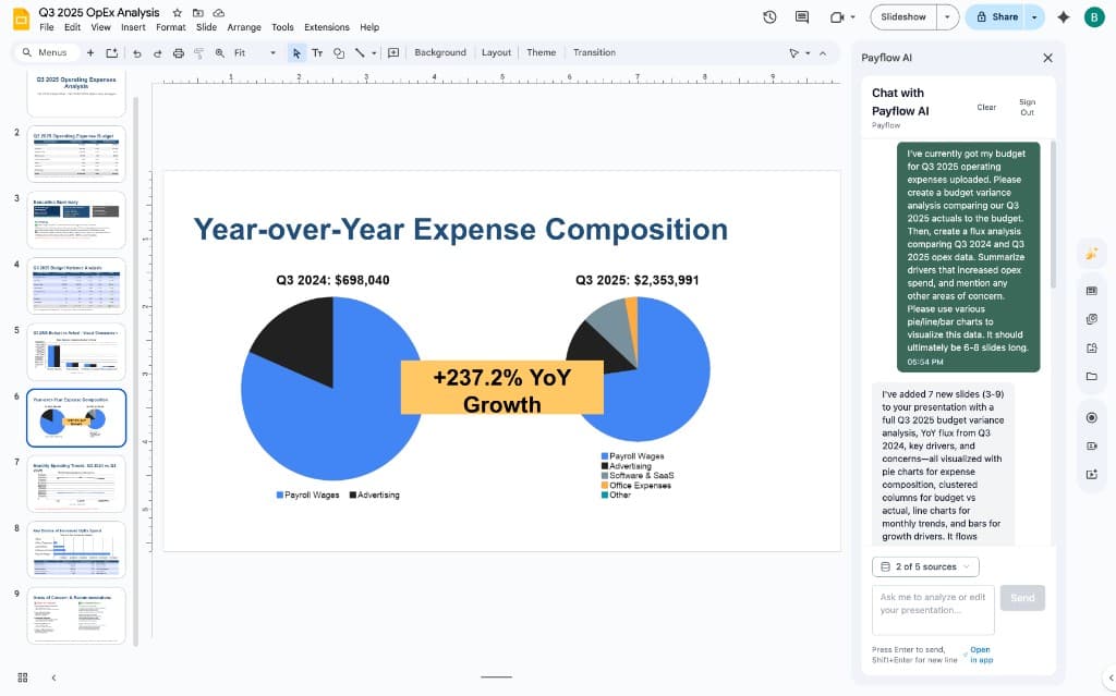 Updated presentation by agent in Google Slides